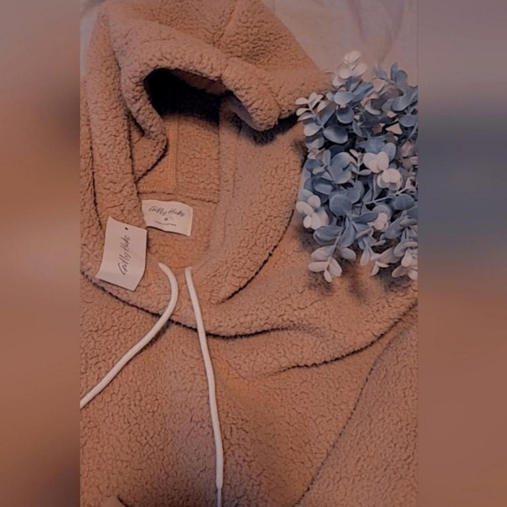 BNWT Gilly Hick's Cropped Sherpa Hoodie